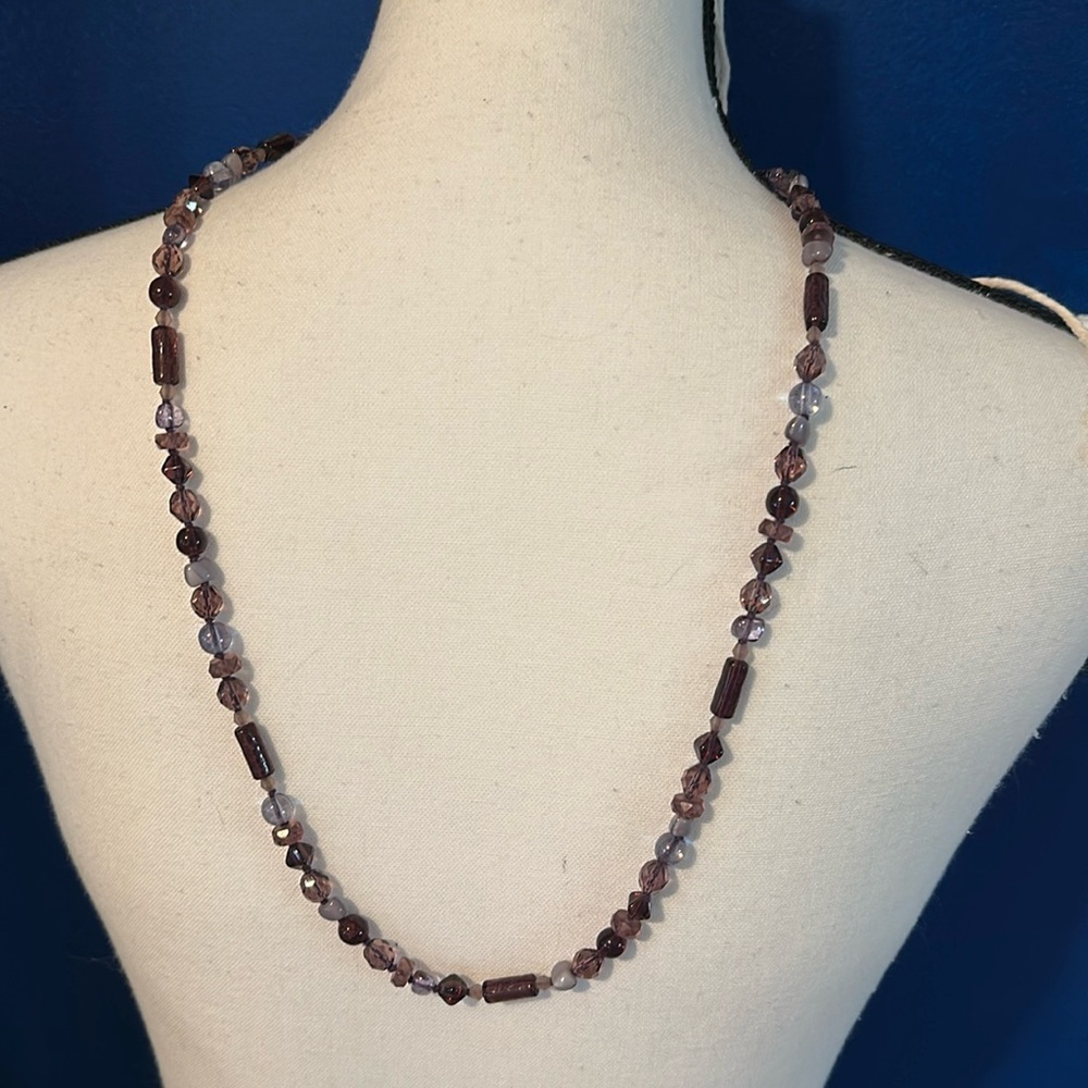 Vintage Purple Shades of Purple Crystal Beaded Adjustable Length Necklace